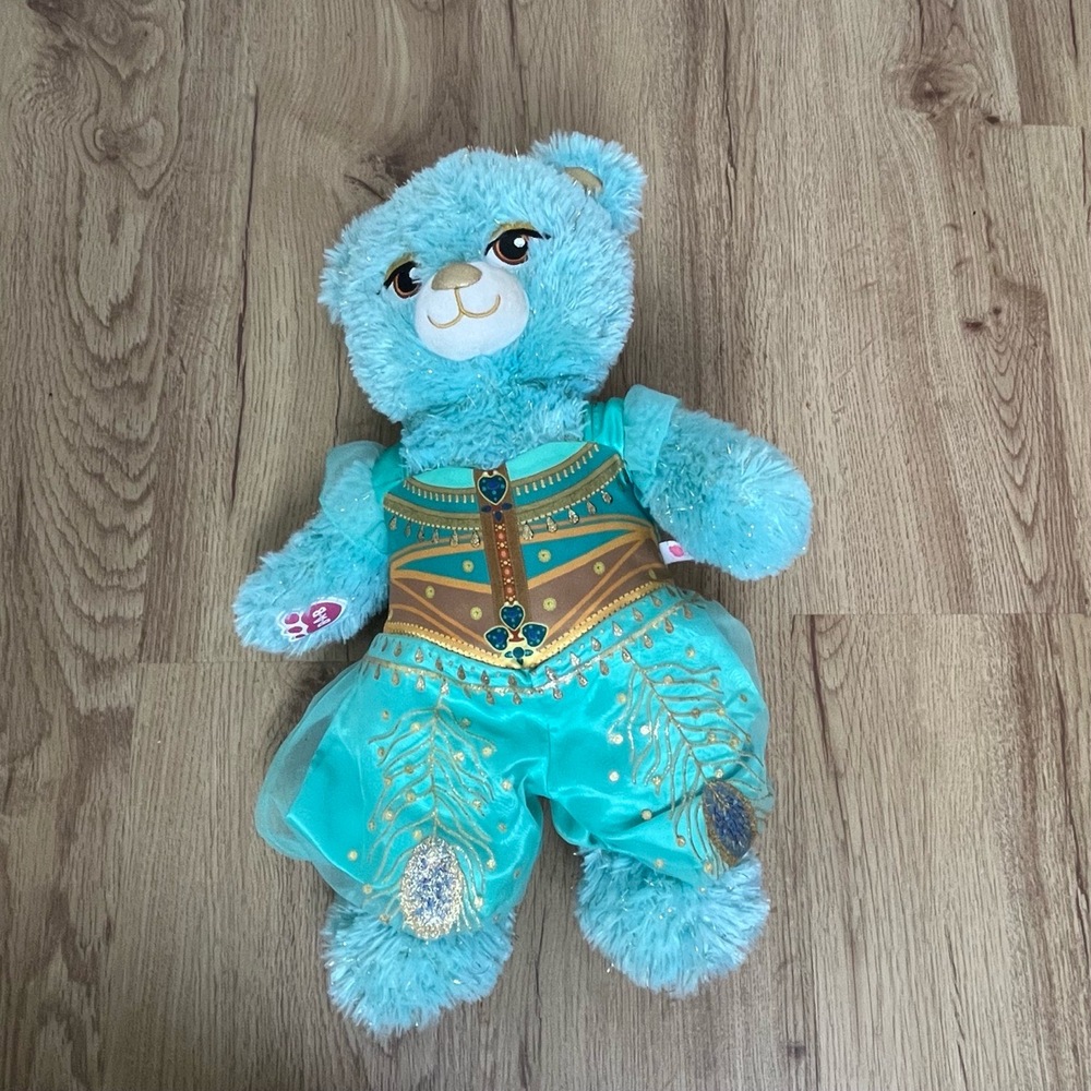 BuildABear Aladdin Jasmine Blue Stuffed Bear Animal‎